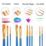 ESRICH Acrylic Paint Brushes Set,8Packs /80 Pcs Nylon Paintbrushes Head, Suitable for Acrylic Oil Watercolor Rock Body Face Nail Art Perfect Suit of Art Painting, Best Gift for Kids Adult Drawing
