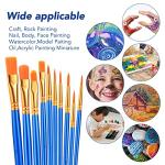 ESRICH Acrylic Paint Brushes Set,8Packs /80 Pcs Nylon Paintbrushes Head, Suitable for Acrylic Oil Watercolor Rock Body Face Nail Art Perfect Suit of Art Painting, Best Gift for Kids Adult Drawing