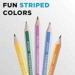 Ticonderoga X13910 Striped Wood-Cased Pencils, 2 HB Soft, Pre-Sharpened, 10 Count, Assorted Colors