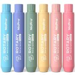 Nicpro 6 Pack Rotary Retractable Erasers Pen Style, Aesthetic Pastel Twist Erasers in Rainbow Colors, Clean Erasing TPE Eraser for School Supplies, Office, Drawing & Journaling