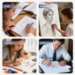 Nicpro 6 Pack Rotary Retractable Erasers Pen Style, Aesthetic Pastel Twist Erasers in Rainbow Colors, Clean Erasing TPE Eraser for School Supplies, Office, Drawing & Journaling