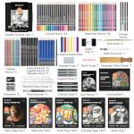 Shuttle Art 124 PCS Drawing Kit, Professional Drawing Supplies with Sketch, Charcoal, Colored, Graphite, Pastel Pencils & Sticks, Complete Drawing Tools and Paper Pads in Zipper Case for Artists&Kids