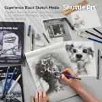 Shuttle Art 124 PCS Drawing Kit, Professional Drawing Supplies with Sketch, Charcoal, Colored, Graphite, Pastel Pencils & Sticks, Complete Drawing Tools and Paper Pads in Zipper Case for Artists&Kids