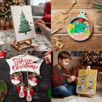 Gift Boutique Christmas Acrylic Paint Set of 6 Bottles 2 oz Color Paints Red Green Gold Silver Black White Non Toxic Multi Use Diy Art Craft Supplies