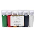 Gift Boutique Christmas Acrylic Paint Set of 6 Bottles 2 oz Color Paints Red Green Gold Silver Black White Non Toxic Multi Use Diy Art Craft Supplies