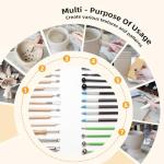 42 PCS Clay Tool, Clay Sculpting Tools Kit, Pottery Tools Can be Used for Stippling, Carving, Molding, and Shaping Clay Crafts, for Beginners, Hobbyists, Artists