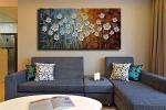 YaSheng Art - 3D Flowers Oil Painting On Canvas Abstract Paintings Modern Home Decor Wall Art For Living Room Bedroom Ready to Hang 100% Hand painted (24x48inch)