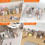 Lifewit 2-Pack Plastic Divided Caddy Organizer with Handle, Portable Art Supply Storage Organizer for Craft Supplies, Cosmetics, Holds Pencil, Crayon, Brushes, Hair Product, Dorm Shower Caddy, Clear