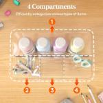 Lifewit 2-Pack Plastic Divided Caddy Organizer with Handle, Portable Art Supply Storage Organizer for Craft Supplies, Cosmetics, Holds Pencil, Crayon, Brushes, Hair Product, Dorm Shower Caddy, Clear