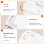 Lifewit 2-Pack Plastic Divided Caddy Organizer with Handle, Portable Art Supply Storage Organizer for Craft Supplies, Cosmetics, Holds Pencil, Crayon, Brushes, Hair Product, Dorm Shower Caddy, Clear