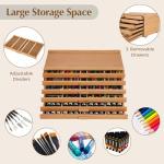 VISWIN Upgraded 6-Drawer Wood Artist Supply Storage Box with Removable Dividers, Premium Beech Wood Art Storage Box, Portable Organizer Box for Paints, Markers, Pencils, Pens, Brushes and Art Supplies