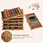 VISWIN Upgraded 6-Drawer Wood Artist Supply Storage Box with Removable Dividers, Premium Beech Wood Art Storage Box, Portable Organizer Box for Paints, Markers, Pencils, Pens, Brushes and Art Supplies