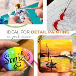 Nicpro Detail Paint Brushes 5 PCS Aesthetic Extra Fine Tip 000 Professional Miniature Painting Artist Set Round 3/0 for Micro Watercolor Oil Acrylic Craft Models Rock Army Paint by Number for Adult