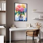 Hydrangea Diamond Painting Kits for Adults-Flowers Diamond Art Kits for Adults,5D Diamond Painting Flowers,DIY Full Drill Diamond Painting Flower Gem Art and Crafts 12x16inch