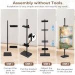 dakewang Adjustable Tabletop Easel Stand for Picture Frames, Picture Easels for Display, Gold Easel, Picture Frame Stand, Adjustable Art Easel.(18inch,Black)