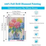Hydrangea Diamond Painting Kits for Adults-Flowers Diamond Art Kits for Adults,5D Diamond Painting Flowers,DIY Full Drill Diamond Painting Flower Gem Art and Crafts 12x16inch