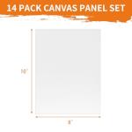 FIXWAL Canvas Boards for Painting 14 Pack, 8x10 Inch Canvases for Painting Art Paint Canvas Panels Gesso Primed White Blank Flat Canvas Boards Acrylics Oil Watercolor Tempera Paints