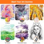 Soucolor Art Supplies, 192-Pack Deluxe Art Set Drawing Painting Supplies Kit with Acrylic Pad, Watercolor Pad, Sketch Book, Canvases, Acrylic Paint, Crayons, Pencils, Gifts for Artist Adults Teen Kids
