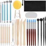 Blisstime Clay Tools Kit, 28pcs Air Dry Clay Tools for Pottery Polymer Clay Sculpting Tool Kit
