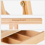 Falling in Art Studio Sketchbox Easel, Adjustable Beechwood Tabletop Easel Box for Painting, Portable Desktop Easel with Storage Drawer, Suitable for Beginners and Artists