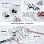 KALOUR 28 Pro Sketching Drawing Pencils Set – 14 Graphite Pencils (14B–5H), Charcoal Pencils, Erasers, Sharpener & Stumps – Complete Art Kit for Artists & Beginner