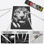 MARKART Professional White Charcoal Pencils Set, 5 Pieces Sketch Highlight Charcoal Pencils for Drawing, Sketching, Shading, Blending, White Chalk Pencils for Beginners & Artists