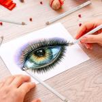 MARKART Professional White Charcoal Pencils Set, 5 Pieces Sketch Highlight Charcoal Pencils for Drawing, Sketching, Shading, Blending, White Chalk Pencils for Beginners & Artists