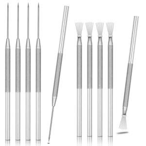 BILLIOTEAM 10 Pcs Clay Needle and Pottery Feather Wire Texture Tools for Ceramics Claywork, Ideal for Sculpture Detail Texturing and Modeling
