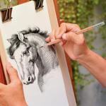 KALOUR 25-Piece Professional Sketch Pencil Set with Matte and Regular Pencils - Includes Vinyl Eraser, Kneaded Eraser, Sharpener, Pencil Extender and Blending Stump - Ideal for Artists and Beginners