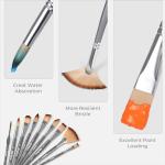 Nicpro 40 PCS Paint Brush Set, Professional Acrylic Paint Brushes with Palette Knife and Canvas Roll, Suitable for Acrylic Painting, Oil, Watercolor, Gouache, Art Supplies Painter Gifts for Artist