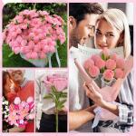 URSDIART 311pcs Pipe Cleaners Flowers,300 Pink Pipe Cleaners Crafts Pastel Chenille Stems Bulk 10 Flower Stems Green Tape, Art and Craft Projects Supplies for Classroom Project,Decoration