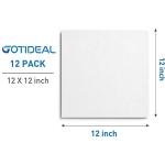 GOTIDEAL Canvases for Painting, 12x12 inch of 12, Professional Primed White Blank Flat Canvas Panels- 100% Cotton Artist Canvas Boards for Acrylics Painting, Oil Watercolor Tempera