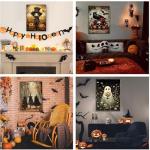 4 Pack Paint by Numbers Kit for Adults - Wooden Easel, Halloween Paint by Numbers with Frame, Halloween Adult Painting by Number Kits on Canvas, Easy Oil Painting Arts Gift Wall Decor 8x12inch