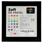 Arts Pal Soft Oil Pastels Set, 24 Vibrant Colors, Oil Pastel Crayons for Artists, Beginners, Teachers, Students, Great Blending and Layering for Art Supplies, Art Painting, Drawing (10 x 70 mm)