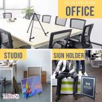 U.S. Art Supply 13.5" Black Metal Tabletop Easel Stand (6 Pack) - Foldable Tripod Table Top Easel Stand for Sign, Art, Poster Board, Canvas & Photos - Display Table Easels with Non-Skid Feet