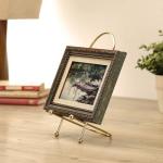 Golden Curved Wire Photo Easel by Studio Décor - Decorative Stand for Pictures, Frames, Books, Cards, Plates - 1 Pack