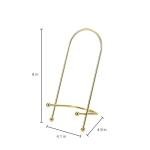 Golden Curved Wire Photo Easel by Studio Décor - Decorative Stand for Pictures, Frames, Books, Cards, Plates - 1 Pack