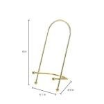 Golden Curved Wire Photo Easel by Studio Décor - Decorative Stand for Pictures, Frames, Books, Cards, Plates - 1 Pack