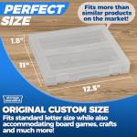 4-Pack Art & Craft Organizer Storage Case - Semi Transparent Stackable Plastic Craft Storage Container, Project Organizer Box Paper Custom Size Fit 8.5 x 11 Paper & More 12.4 x 10.8 x 1.7 In