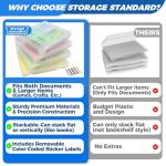 4-Pack Art & Craft Organizer Storage Case - Semi Transparent Stackable Plastic Craft Storage Container, Project Organizer Box Paper Custom Size Fit 8.5 x 11 Paper & More 12.4 x 10.8 x 1.7 In