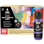 ARTEZA Craft Acrylic Paint Set, Set of 20 Vintage Tones Acrylic Craft Paint, Artist Paints Art Supplies for Glass, Wood, Ceramics, Fabrics, Leather