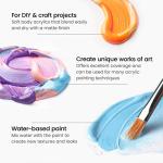 ARTEZA Craft Acrylic Paint Set, Set of 20 Vintage Tones Acrylic Craft Paint, Artist Paints Art Supplies for Glass, Wood, Ceramics, Fabrics, Leather