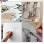 6 Pcs Oil Pastel Tools Blending Sticks, Dual Tip Reusable Sketch Rubbing Sponge Brush for Artist Professional Sketch Drawing for Students Beginners Lightening and Highlight