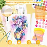 Watercolor Paper Pad, 5.5" x 8.5" Spiral Bound Art Sketch Book, Pack of 3 (90 Sheets),(140lb/300g) Artist Water Color Drawing Paper for Adults, Art Supplies for Teens, Mixed Media Markers Journal