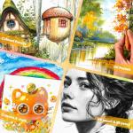 Watercolor Paper Pad, 5.5" x 8.5" Spiral Bound Art Sketch Book, Pack of 3 (90 Sheets),(140lb/300g) Artist Water Color Drawing Paper for Adults, Art Supplies for Teens, Mixed Media Markers Journal