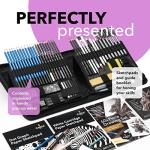 Castle Art Supplies 60 Piece Drawing & Sketching Set | Quality Graphite, Charcoal, Pastel, Water Soluble Pencils + Sticks, Fineliners | for Professional and Adult Artists | in Carry-Anywhere Zip Case