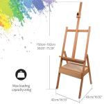 Reuentone Studio H-Frame Easel with Storage, Mast Adjustable to 75", Hold Canvas up to 41",Beechwood Artists Easel for Adults, Students, Beginner, Artists