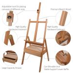 Reuentone Studio H-Frame Easel with Storage, Mast Adjustable to 75", Hold Canvas up to 41",Beechwood Artists Easel for Adults, Students, Beginner, Artists