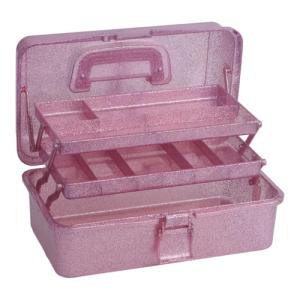 PENCK 3-Tier Stackable Storage Organizer Box, Art & Craft Storage Container, Carry Tackle Organizer, Medicine Cosmetic for Art Supply Makeup Hair Accessories Painting Tools (Pink)