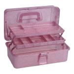 PENCK 3-Tier Stackable Storage Organizer Box, Art & Craft Storage Container, Carry Tackle Organizer, Medicine Cosmetic for Art Supply Makeup Hair Accessories Painting Tools (Pink)